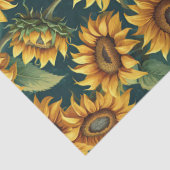 Zonnebloemenochtend op Deep Green Tissue Paper Tissuepapier (Detail)