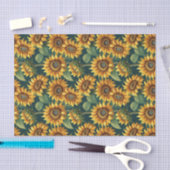 Zonnebloemenochtend op Deep Green Tissuepapier (Craft)