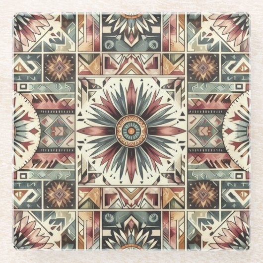 Zonnebloemenoogst Glazen Onderzetter (Voorkant)