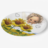 Zonnebloemenpapier Borden Papieren Bordje (Gekanteld)