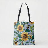 Zonnebloemenprint Canvas tas (Voorkant)