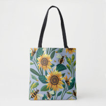 Zonnebloemenprint Canvas tas