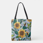 Zonnebloemenprint Canvas tas (Achterkant)