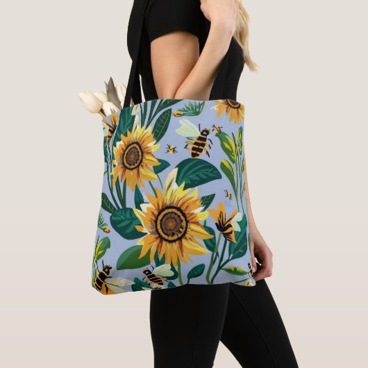 Zonnebloemenprint Canvas tas (Dichtbij)