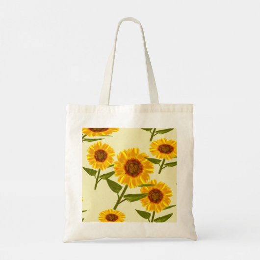 Zonnebloemenprint Canvas tas (Achterkant)