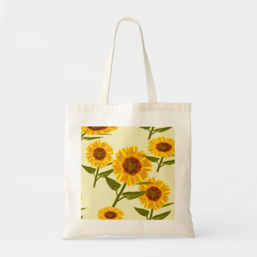 Zonnebloemenprint Canvas tas (Voorkant)