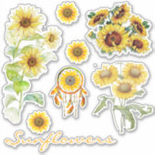 Zonnebloemenset van sticker (Voorkant)