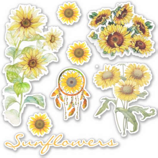 Zonnebloemenset van sticker (Voorkant)