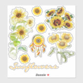 Zonnebloemenset van sticker (Vel)