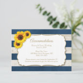 Zonnebloemenstrepen Navy Blue Accommodaties Informatiekaartje (Staand voorkant)