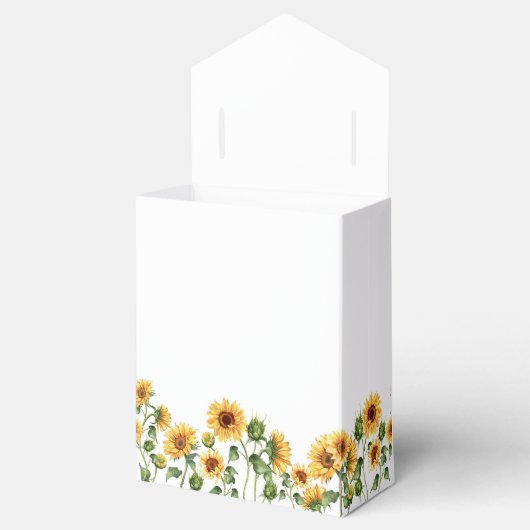Zonnebloementeelt Baby shower Bedankdoosjes (Geopend)