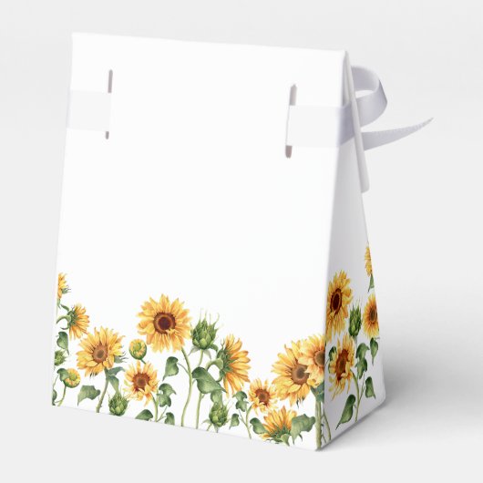 Zonnebloementeelt Baby shower Bedankdoosjes (Achterkant)