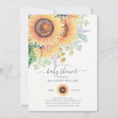 Zonnebloementeelt Baby shower Kaart (Voorkant)