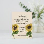 Zonnebloementeelt Vintage Versla de datum Briefkaart (Staand voorkant)