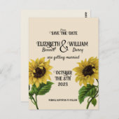 Zonnebloementeelt Vintage Versla de datum Briefkaart (Voorkant / Achterkant)