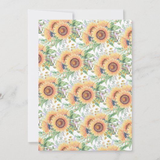 Zonnebloementuin Bloemen Baby shower Uitnodiging (Achterkant)