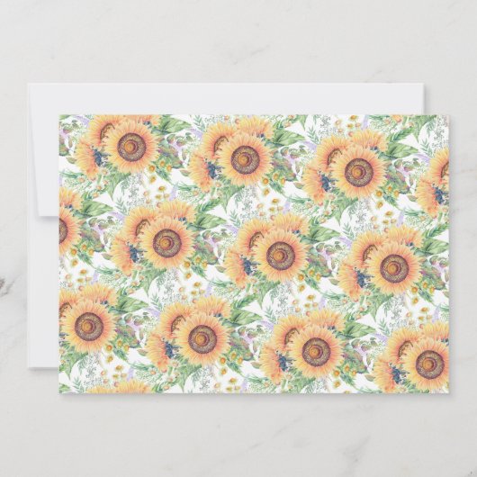 Zonnebloementuin Bloemen Vrijgezellenfeest Kaart (Achterkant)