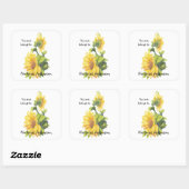 Zonnebloementuin Bloemenkunst Natuur Bookplate Vierkante Sticker (Vel)