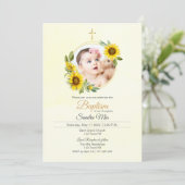 Zonnebloementuin Doop Uitnodiging (Staand voorkant)