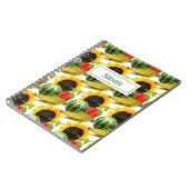 Zonnebloementuin gepersonaliseerd spiraal Notitieb Notitieboek (Linkerzijde)