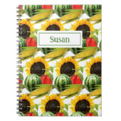 Zonnebloementuin gepersonaliseerd spiraal Notitieb Notitieboek (Voorkant)
