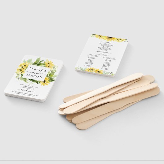 Zonnebloementuin Huwelijksventilator Programma Handwaaier (Niet-gemonteerd)