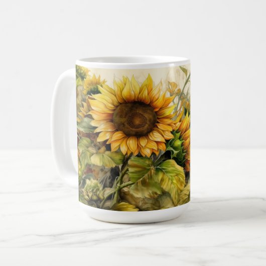 Zonnebloementuin Koffiemok (Voorkant links)