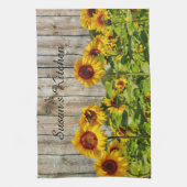 Zonnebloementuin met Monogram keukenhanddoek (Verticaal)