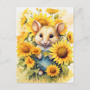 Zonnebloementuin Muis 7 van 17 Briefkaart