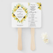 Zonnebloementuin Trouwprogramma Fan Handwaaier (Voorkant en achterkant)