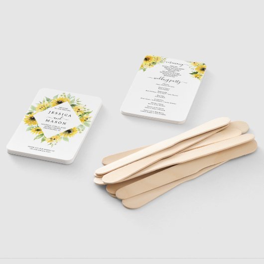 Zonnebloementuin Trouwprogramma Fan Handwaaier (Niet-gemonteerd)