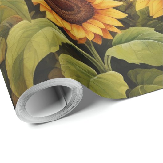 Zonnebloementuin Vogelhuisjes Cadeaupapier (Rol Hoek)