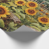 Zonnebloementuin Vogelhuisjes Cadeaupapier (Hoek)