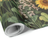 Zonnebloementuin Vogelhuisjes Cadeaupapier (Rol Hoek)