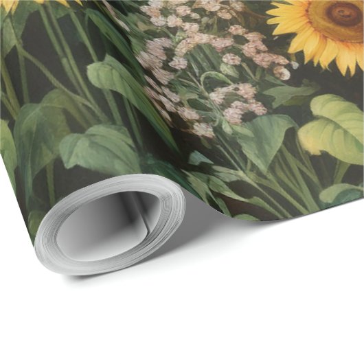 Zonnebloementuin Vogelhuisjes Cadeaupapier (Rol Hoek)