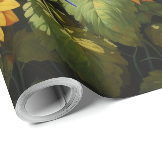 Zonnebloementuin Vogelhuisjes Cadeaupapier (Rol Hoek)