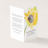 Zonnebloemenvaas Waterverf Begrafenisgebed Visitekaartje (Buitenkant)