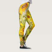 Zonnebloemenveld  Antiek geel ontwerp Leggings (Rechts)
