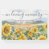 Zonnebloemenveld in liefdevolle herinnering begraf gastenboek (Voorkant)