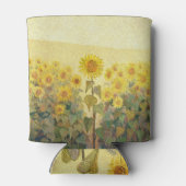 Zonnebloemenveld: olieverftextuur. blikjeskoeler (Achterkant)