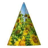 Zonnebloemenveld, zonnige zomerdag. feesthoedjes (Achterkant)