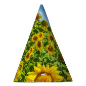 Zonnebloemenveld, zonnige zomerdag. feesthoedjes (Rechts)