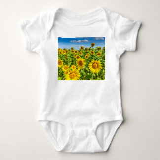 Zonnebloemenveld, zonnige zomerdag. romper