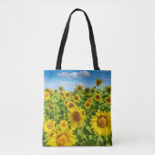 Zonnebloemenveld, zonnige zomerdag. tote bag (Voorkant)
