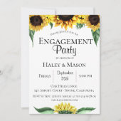 Zonnebloemenvelden Verlovingsfeest Uitnodiging (Voorkant)