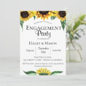 Zonnebloemenvelden Verlovingsfeest Uitnodiging (Staand voorkant)