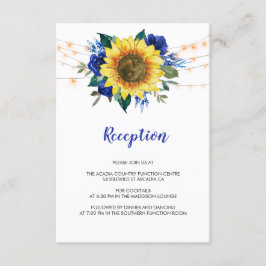 Zonnebloemenverlichting Blauw Bloemen Bruiloft Rec Informatiekaartje