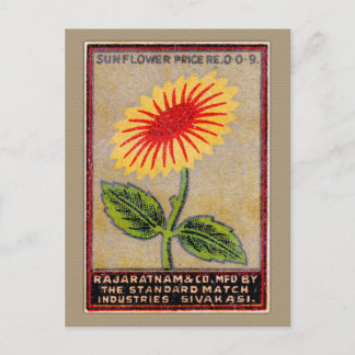  Zonnebloemetiket Briefkaart