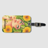 Zonnebloemfee Gepersonaliseerd Bagagelabel (Voorkant (horizontaal))