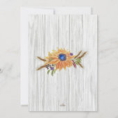 Zonnebloemflat met wieltjes, waarop de datumkaart  save the date (Achterkant)